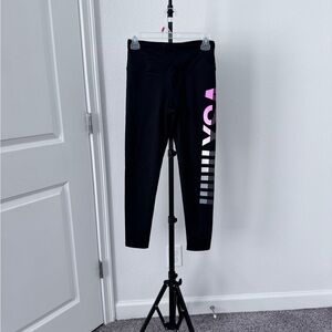 Victoria's Secret Sport Leggings in Black with Pink and White Details